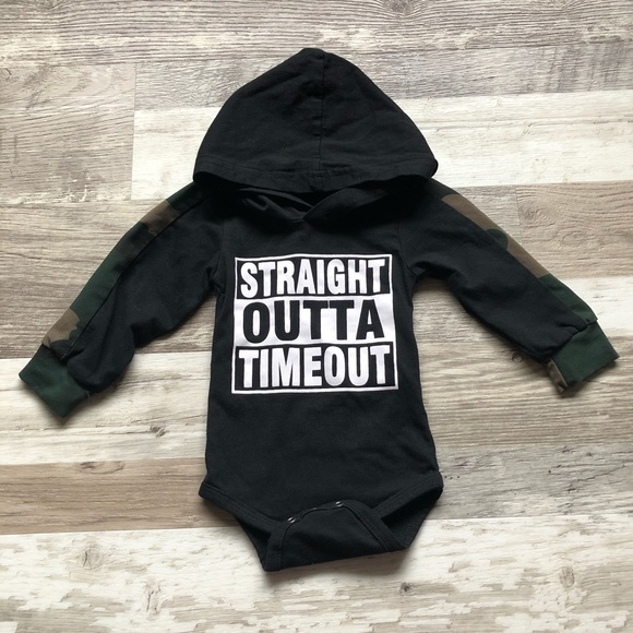 NWOT “Straight Outta Timeout” 2 Piece Infant Set - Picture 2 of 9